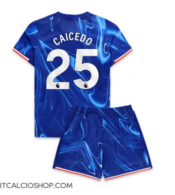 Chelsea Moises Caicedo #25 Prima Maglia Bambino 2024-25 Manica Corta (+ Pantaloni corti)